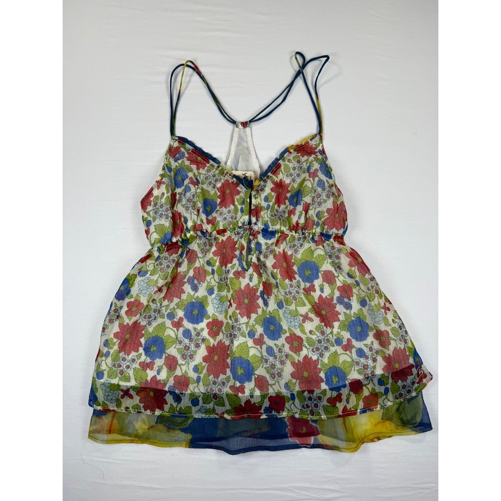 Hollister‎ camisole Womens Floral Chiffon Empire Waist Top Medium